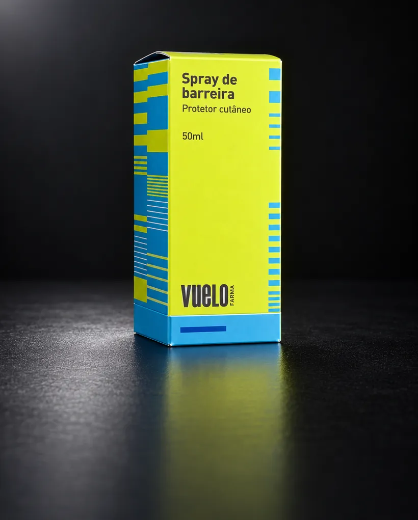 Cartucho Vuelo de spray de barreira protetor cutâneo em amarelo-limão e azul