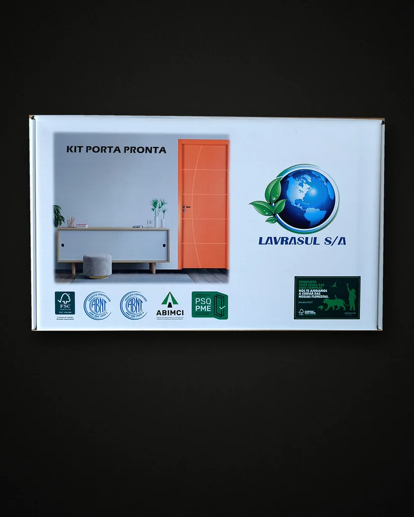 Estojo Kit Porta Pronta da Lavrasul, em papelcartão branco impresso